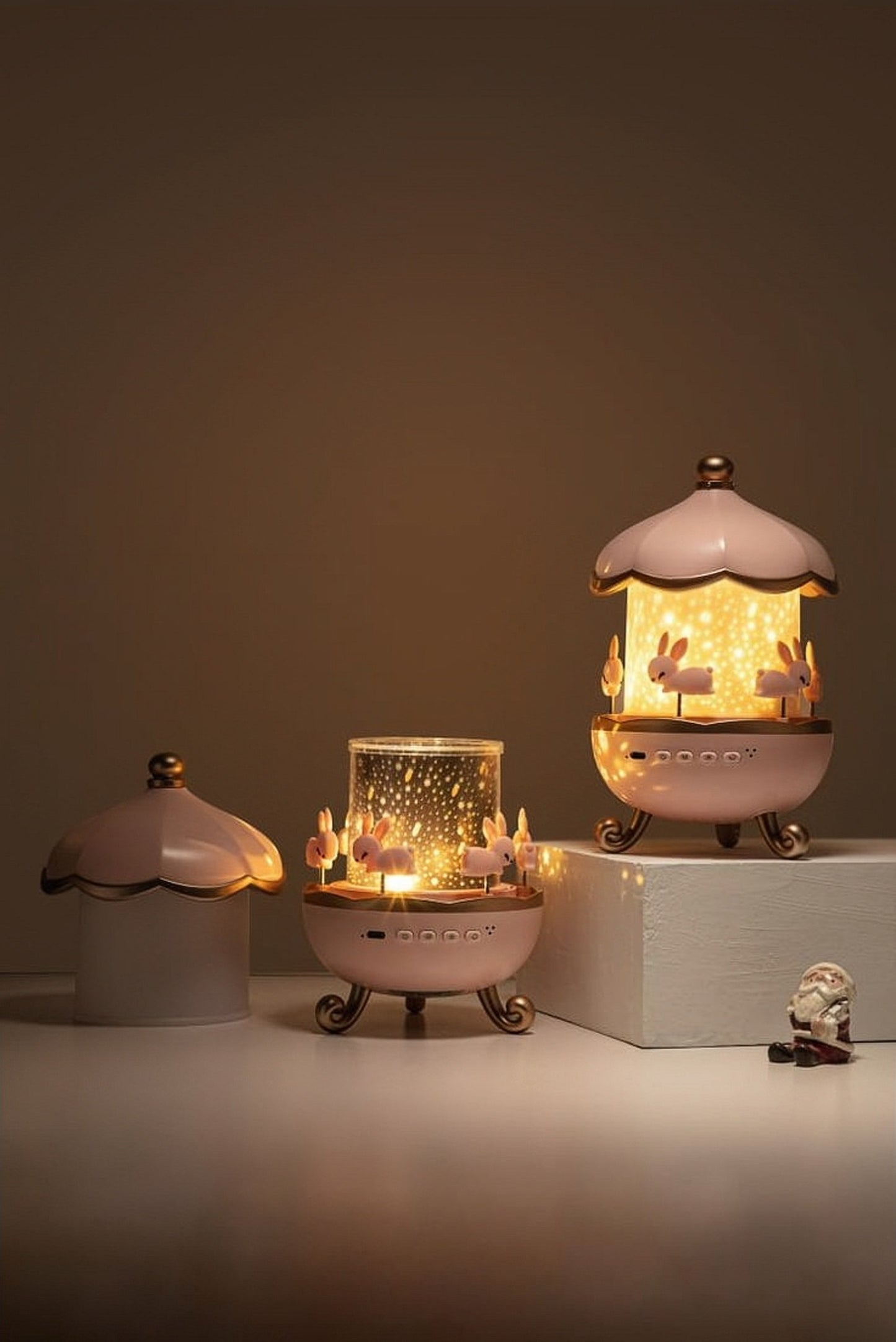 Rotating Rabbits Night Light