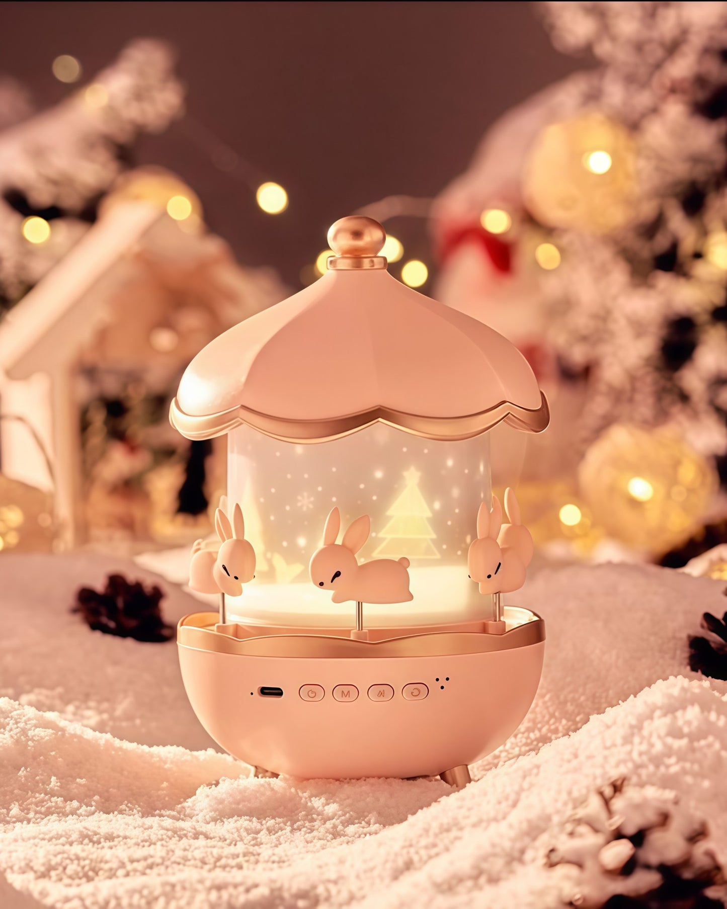 Rotating Rabbits Night Light