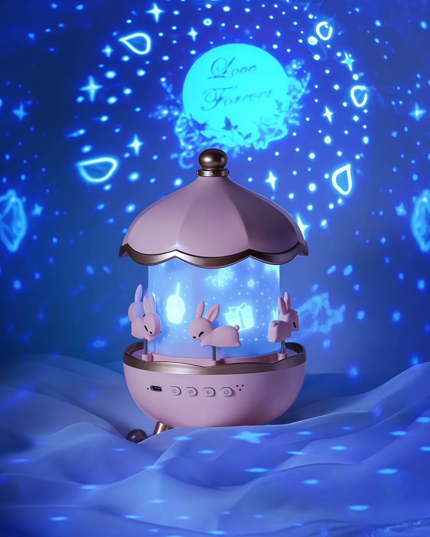 Rotating Rabbits Night Light